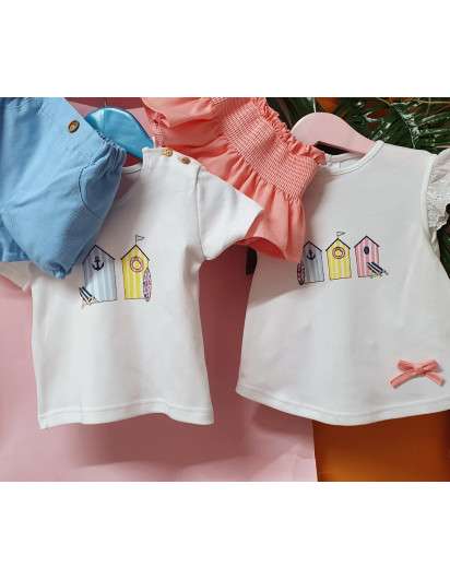 Conjunto Casetas Valentina Bebes Niña Braga y Camiseta