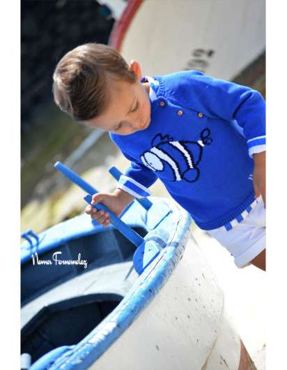 Conjunto Niño Noma Fernandez Sailor Rayas Azul