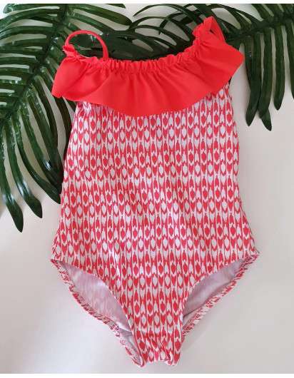 Bañador Ancar Coral Flúor  Niña
