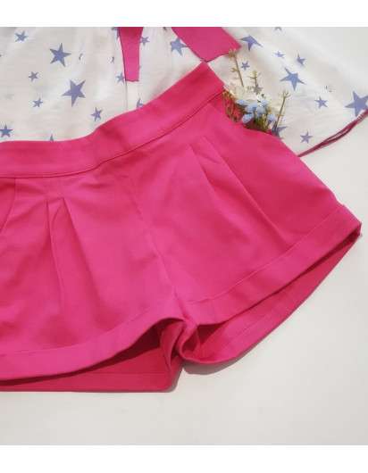 Conjunto Bora Bora La Martinica Blusa y Short Estrellas Azul Rosa