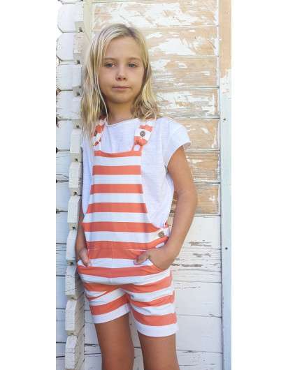 Peto Jogging Rayas Baby Paris Corto Coral