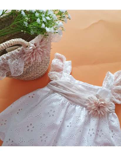 Vestido Blanco Valentina Bebes Bordado Niña