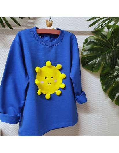 Sudadera Mon Petit Sol Azul Amarilla NIña