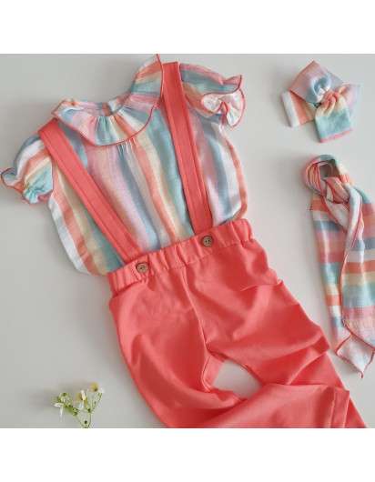 Blusa Volantes Baby Paris Rayas Colores Niña