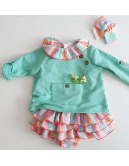 Sudadera  Jogging Baby Paris Verde Agua