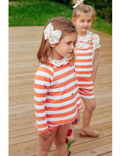 Peto Jogging Rayas Baby Paris Corto Coral